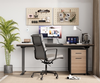 Modern Computer Desk And Chair-ID:919846069