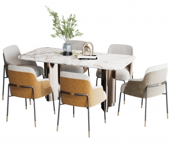 Modern Dining Table And Chairs-ID:611154081