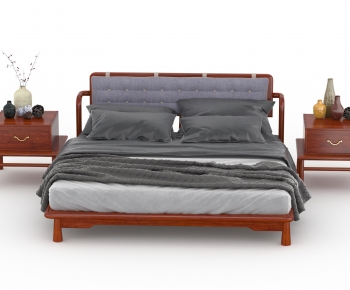 New Chinese Style Double Bed-ID:597191104