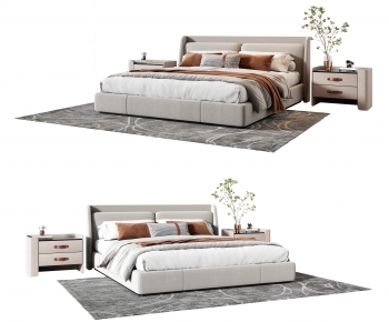 Modern Double Bed-ID:743808033