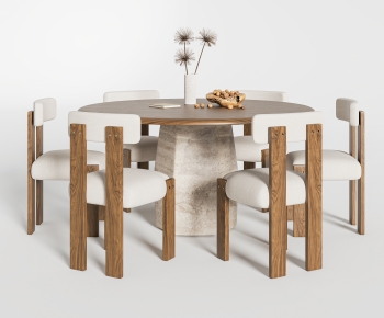 Wabi-sabi Style Dining Table And Chairs-ID:228610995