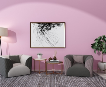 Simple European Style Single Sofa-ID:952485087