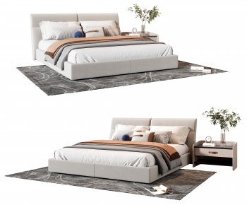 Modern Double Bed-ID:739075909