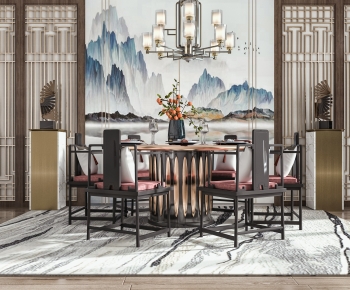 New Chinese Style Dining Table And Chairs-ID:618665932