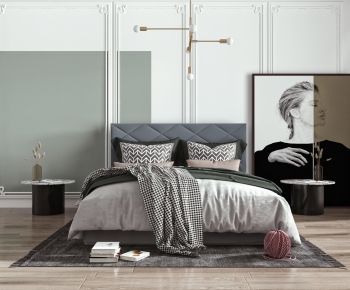 Modern Double Bed-ID:312302119