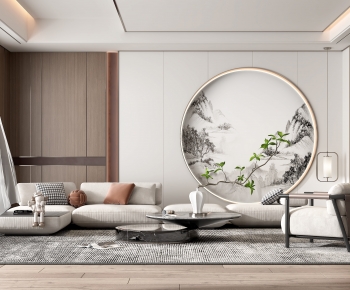 New Chinese Style A Living Room-ID:530157097