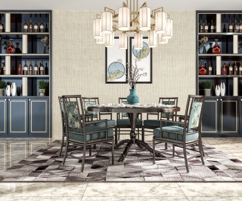 New Chinese Style Dining Table And Chairs-ID:394536025