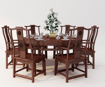 Chinese Style Dining Table And Chairs-ID:189554931
