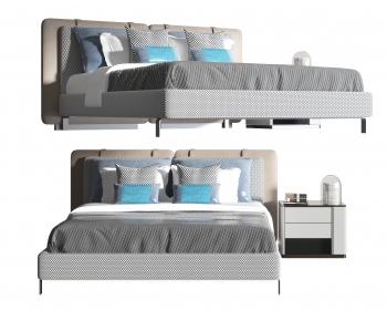 Modern Double Bed-ID:928891908