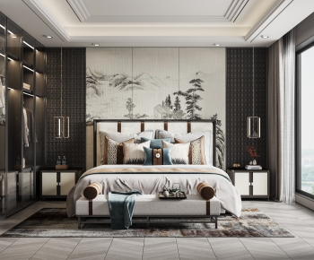 New Chinese Style Bedroom-ID:324254994