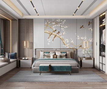 New Chinese Style Bedroom-ID:930691964