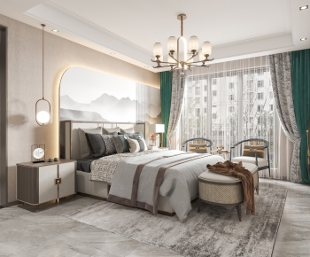 New Chinese Style Bedroom-ID:456199888