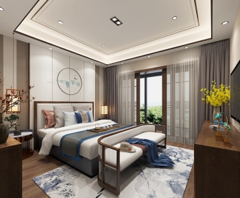 New Chinese Style Bedroom-ID:508821962