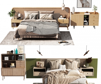 Nordic Style Double Bed-ID:848629002