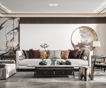New Chinese Style A Living Room-ID:113040924
