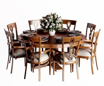 American Style Dining Table And Chairs-ID:473776104