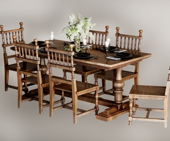 American Style Dining Table And Chairs-ID:686347963
