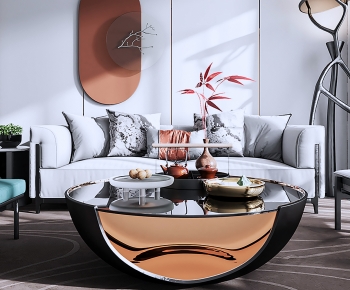 New Chinese Style A Living Room-ID:880117891