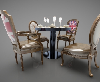American Style Dining Table And Chairs-ID:367973097