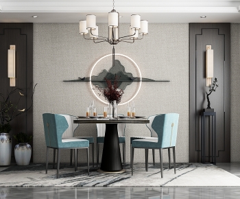 New Chinese Style Dining Room-ID:744285116