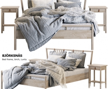 Nordic Style Double Bed-ID:276298054