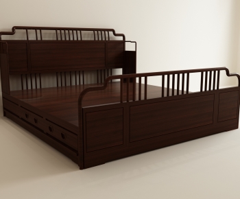 New Chinese Style Double Bed-ID:427385099