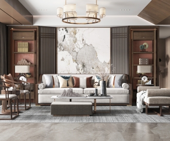 New Chinese Style A Living Room-ID:225821026