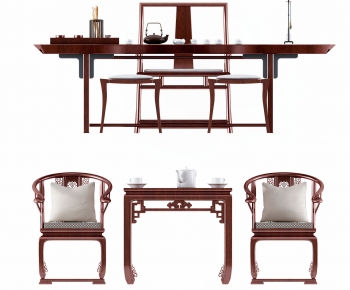 中式古典实木红木家具圈椅八仙桌-ID:756300933