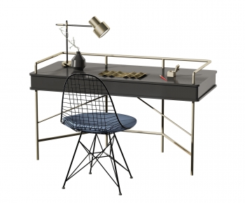 Industrial Style Computer Desk And Chair-ID:953550379