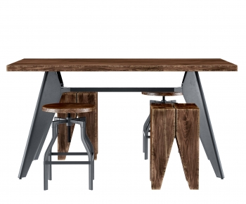 Industrial Style Dining Table And Chairs-ID:420218944
