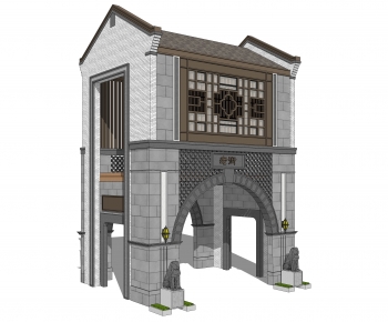 New Chinese Style Facade Element-ID:507778887