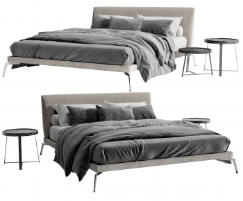 Modern Wabi-sabi Style Double Bed-ID:320857054