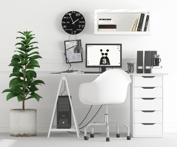 Modern Computer Desk And Chair-ID:193557987