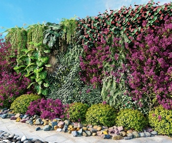 现代植物墙绿植墙植物堆-ID:1324791