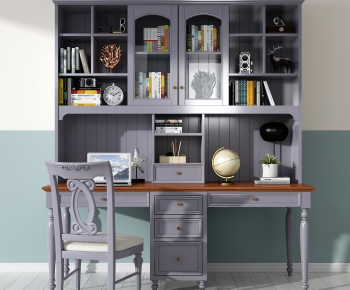 Simple European Style Computer Desk And Chair-ID:221745011