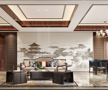 New Chinese Style A Living Room-ID:872121102