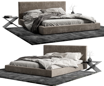 Wabi-sabi Style Double Bed-ID:677840793