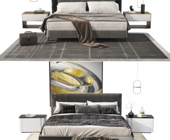 Modern Double Bed-ID:546638014