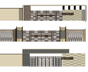 New Chinese Style Facade Element-ID:558947092