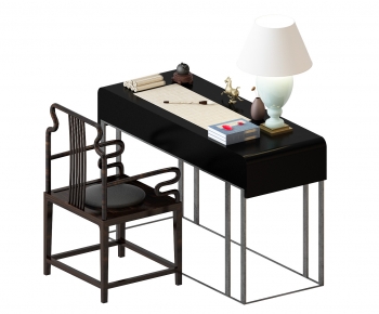New Chinese Style Computer Desk And Chair-ID:113610981