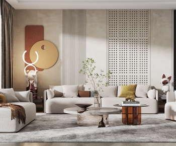 Wabi-sabi Style A Living Room-ID:990912915