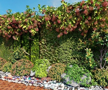现代植物墙绿植墙植物堆-ID:346643921