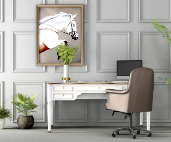 European Style Computer Desk And Chair-ID:330259087