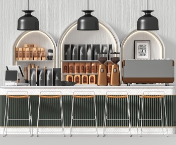 现代咖啡厅操作台3D模型