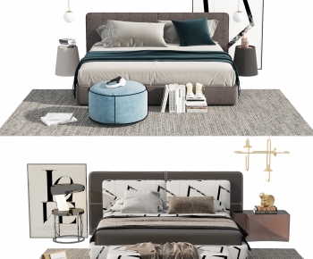 Modern Double Bed-ID:951042893