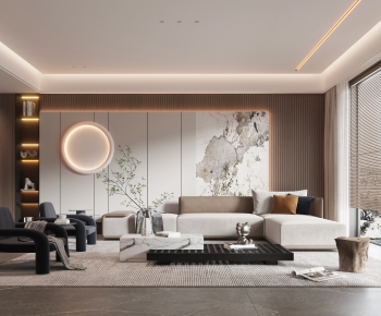 Modern Wabi-sabi Style A Living Room-ID:763098004