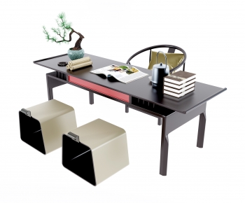 New Chinese Style Computer Desk And Chair-ID:740267042