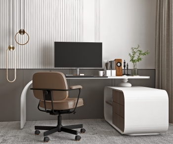 Modern Computer Desk And Chair-ID:424196967