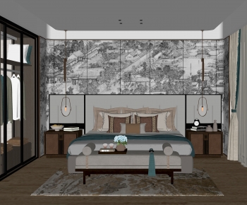 New Chinese Style Bedroom-ID:440887933
