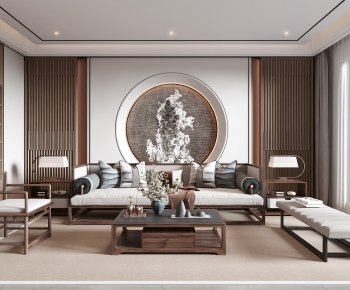 New Chinese Style A Living Room-ID:797549962